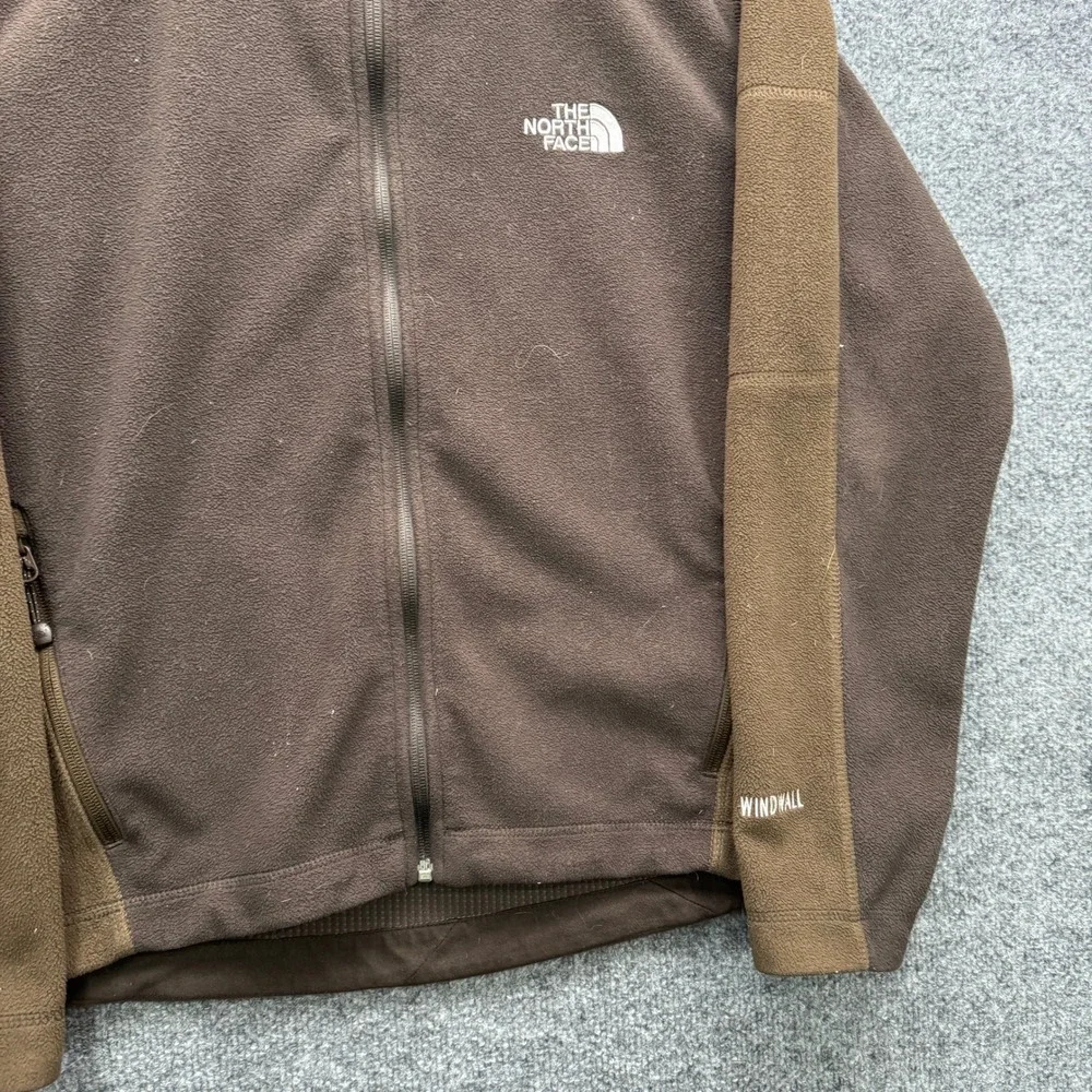 The North Face WindWall Fleece Jacket Mens Small‎ Brown Full Zip Outdoor